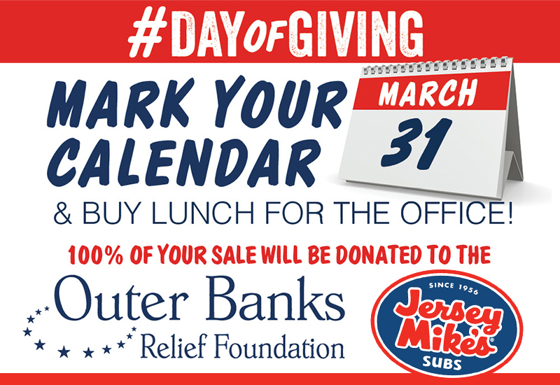 Jersey Mike’s Day of Giving Outer Banks Relief Foundation